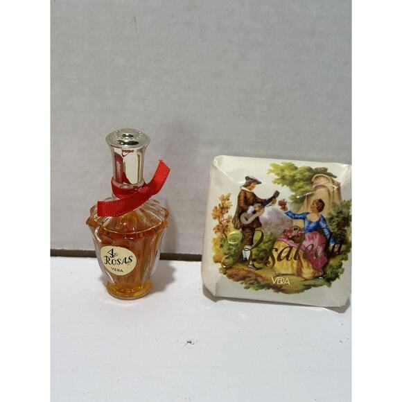VINTAGE 1970’s 4 Rosas Perfume By VERA (read Des)+ Rosaleda Soap Gift Set Spain - Picture 3 of 10